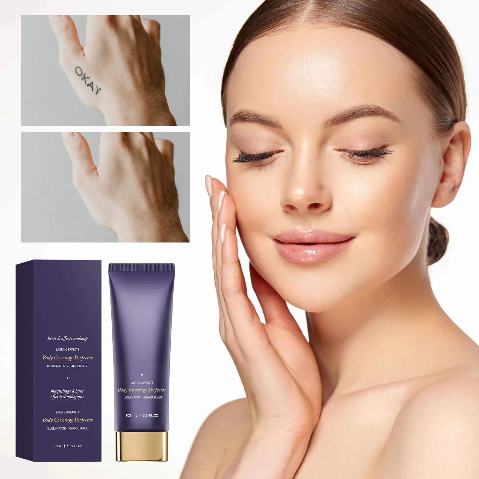 103ML Tattoo Body Concealer Makeup Long Lasting Waterproof Tattoo/Scars/Spots High Cover Cream Body Coverage Foundation Cream