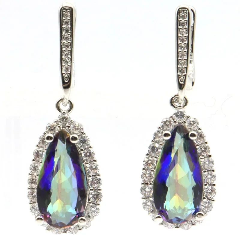 8g Customized 925 SOLID STERLING SILVER Earrings Fantastic Orange Spessartine Violet Topaz Tourmaline Purple Amethyst CZ Bride W