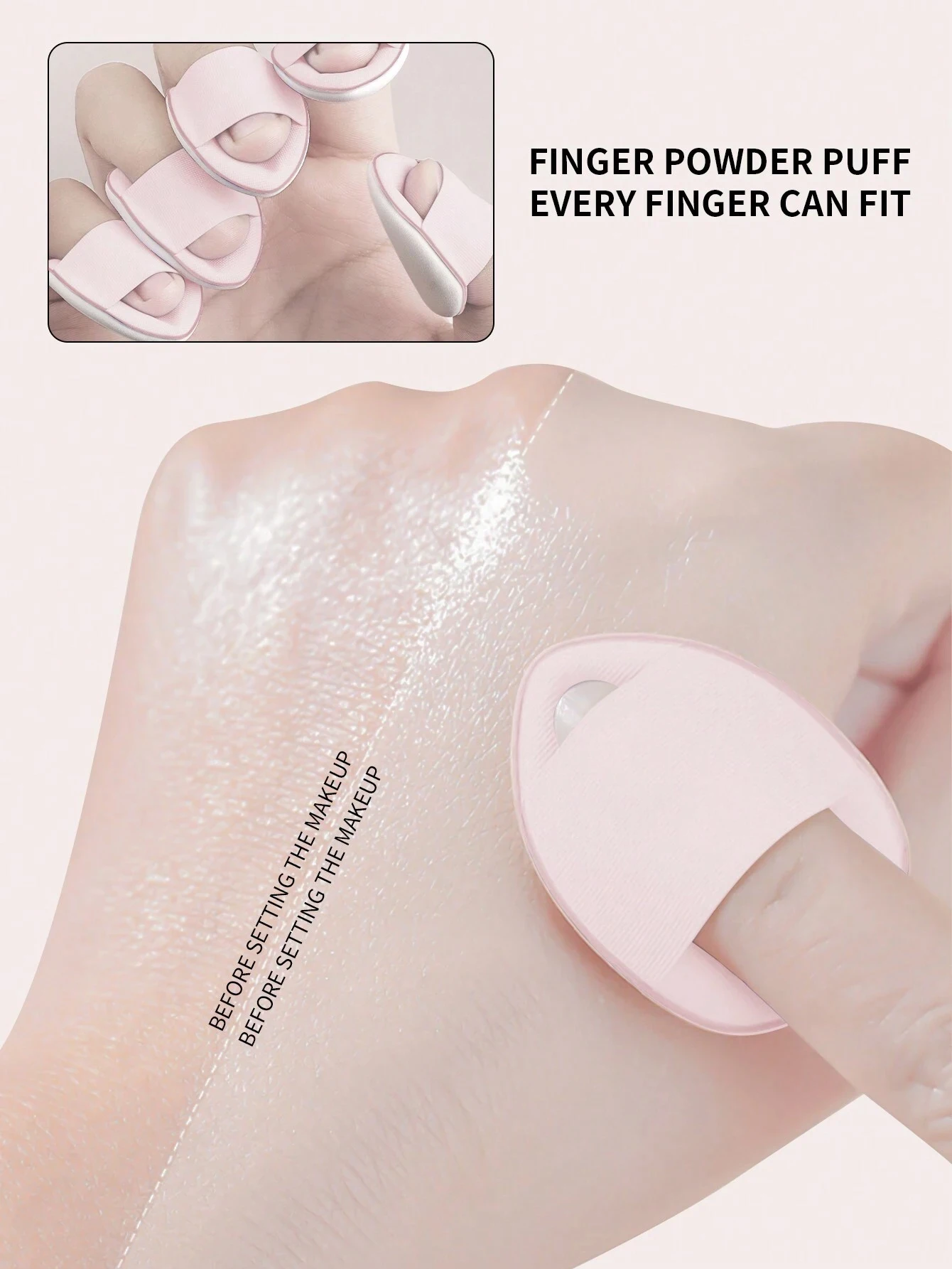 Mini tamanho conjunto de puff de dedo profissional almofada cosmética puff corretivo bb fundação detalhe puff maquiagem esponja ferramenta beleza