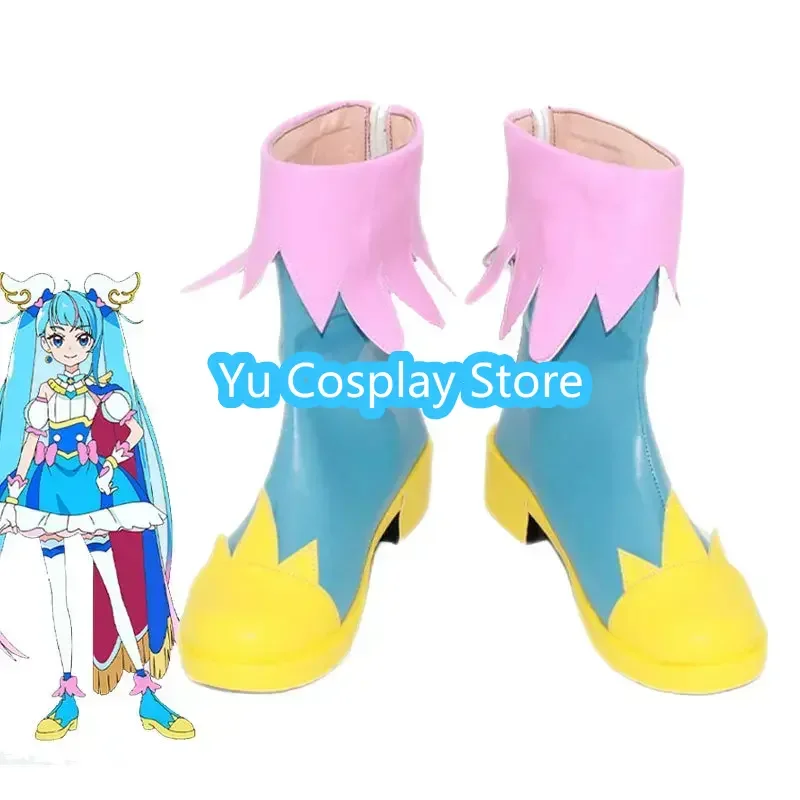 KiraKira Sora Harewataru Cure Sky Cosplay Shoes PU Leather Shoes Cosplay Prop Halloween Carnival Boots Custom Made