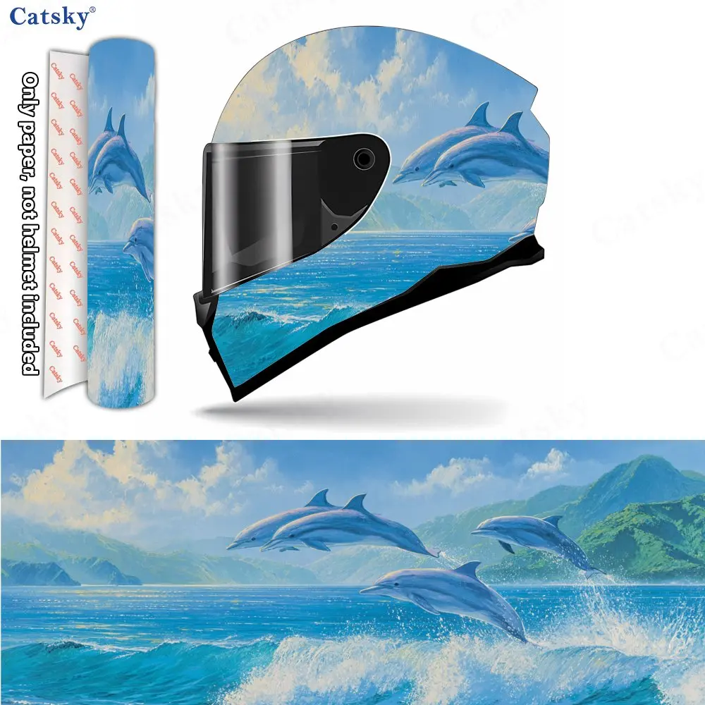 

Виниловые накидки на шлем Dolphin Group Seaview Adventure, водонепроницаемые устойчивые к царапинам наклейки на анфас, прочное украшение из ПВХ