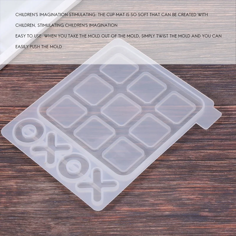 Noughts And Crosses Game Silicone Mold 3D Chess Board Mold Diy Epoxy Resin Mirror Mould Ox Chess Game Mold Making Tool