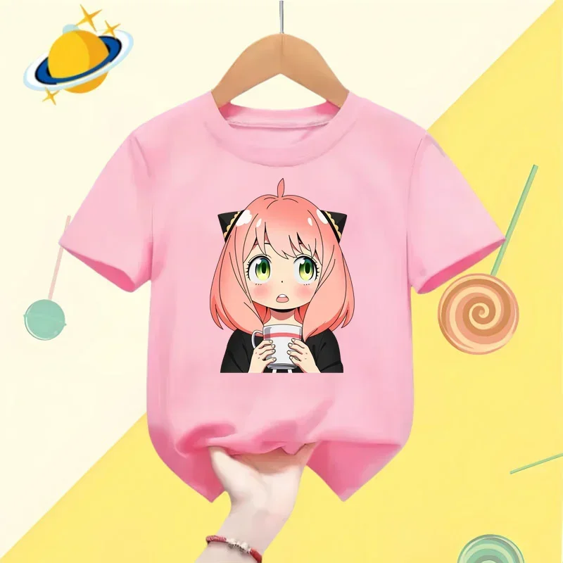 New Spy X Family Boys Girls Kids T-shirt Children\'s Clothing Kawaii Cartoon Anime Print Anya Harajuku Graphic casual top