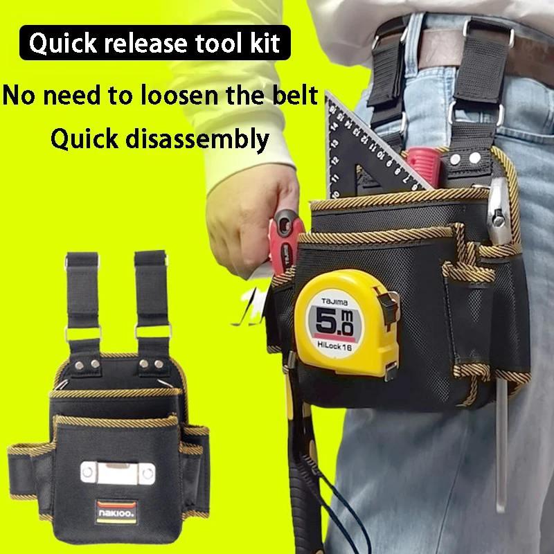 Portable Tool Waist Bag Electrician Quick Hanging Hardware Tool Storage Bags Multi-function Repair Tools Organizer Waist Bags