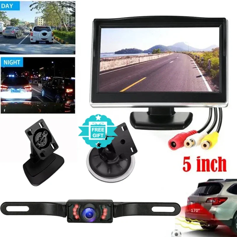 

5" HD Monitor with Night Vision Wired Backup Camera - Perfect for Easy Parking and Clear Rear View