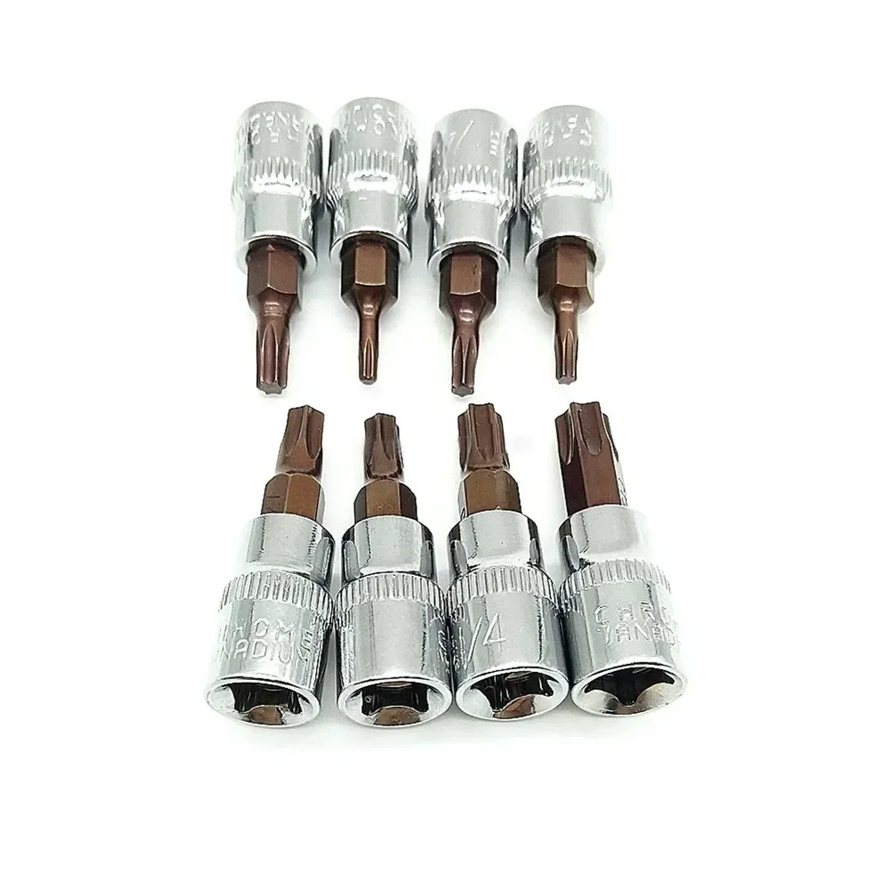 

1/4" Torx Screwdriver Sockets Bits 38mm Drive Head Screwdrivers Socket Wrench Adapter Hand Tools T8 T10 T15 T20 T25 T27 T30 T40