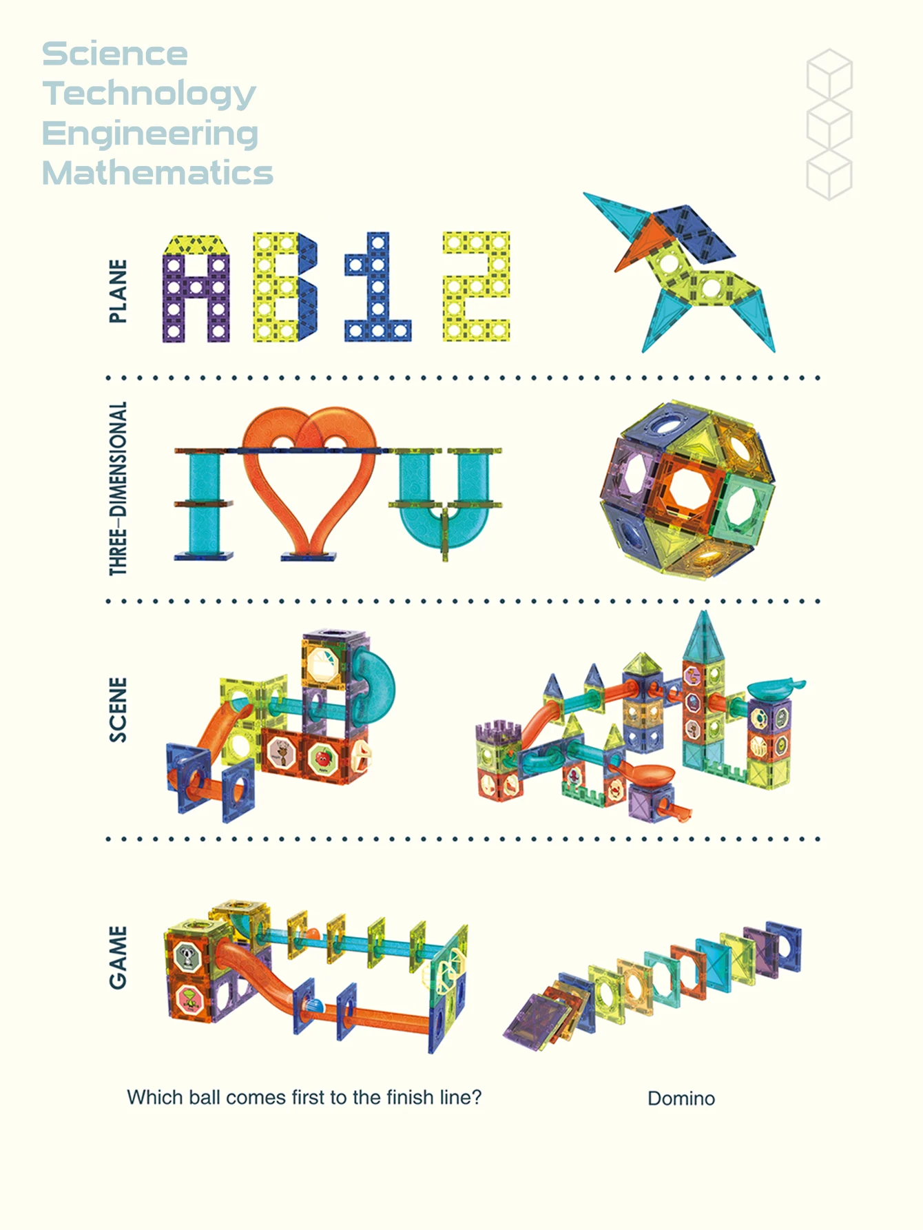 Klocki konstrukcyjne z kulkami magnetycznymi, zabawki dla dzieci, zabawki magnetyczne STEM, sensoryczne zabawki Montessori do edukacji w wieku przedszkolnym