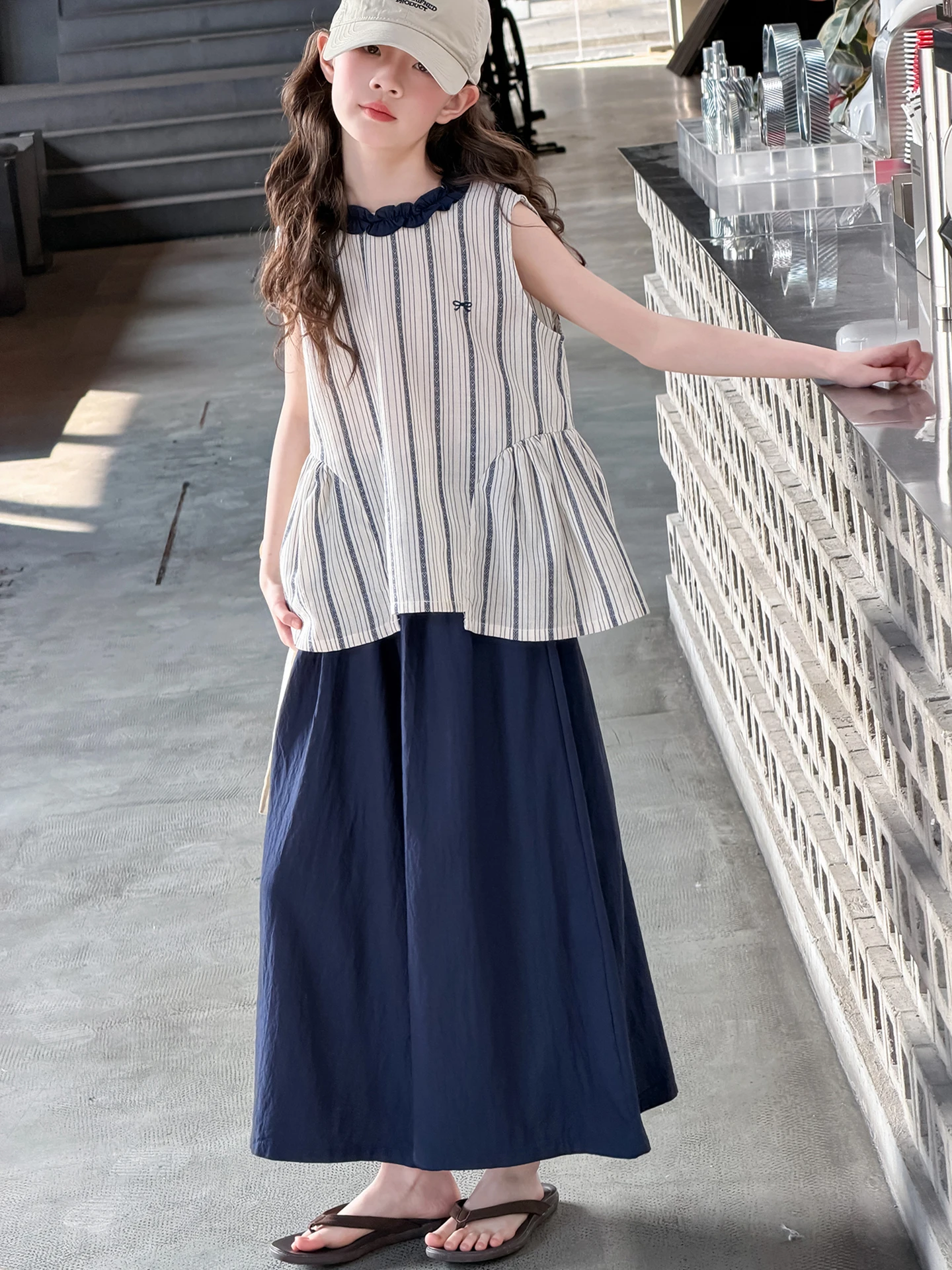 girls-summer-outfit-t-shirt-set-2026-new-mid-toddler-korean-style-top-children-wide-leg-pants-two-piece-set-summer-t-shirt