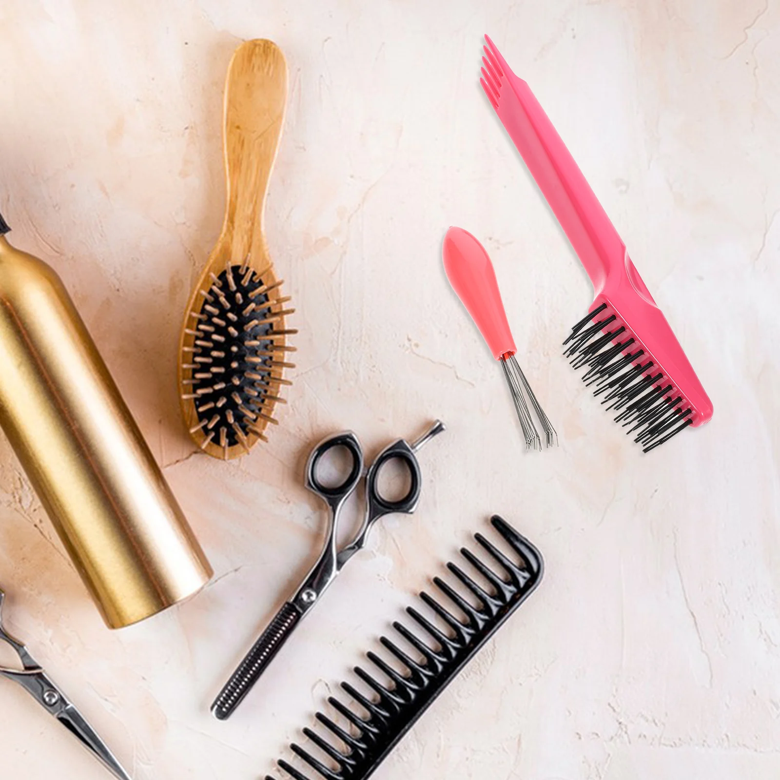 

1 set 1 Set Hair Brush Cleaner Comb Cleaning Tool Rake Design For Easy Hair Removal Durable Lightweight Salon Home Use