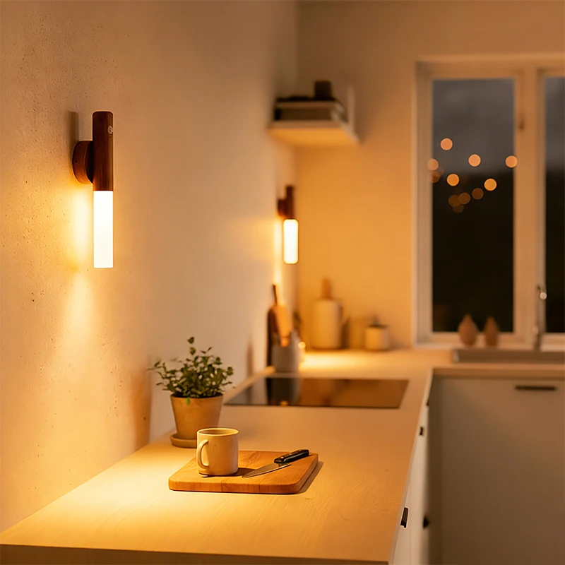 Motion Sensing LED Atmosphere Night Lights USB Charging Portable Magnetic Wall Decor Lamp for Living Room Porch Stairs