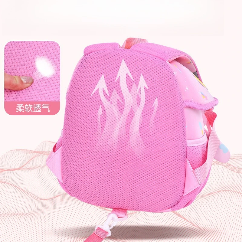 Nylon light student schoolbag lovely mushroom collision color reflective strip anti lost children's backpack