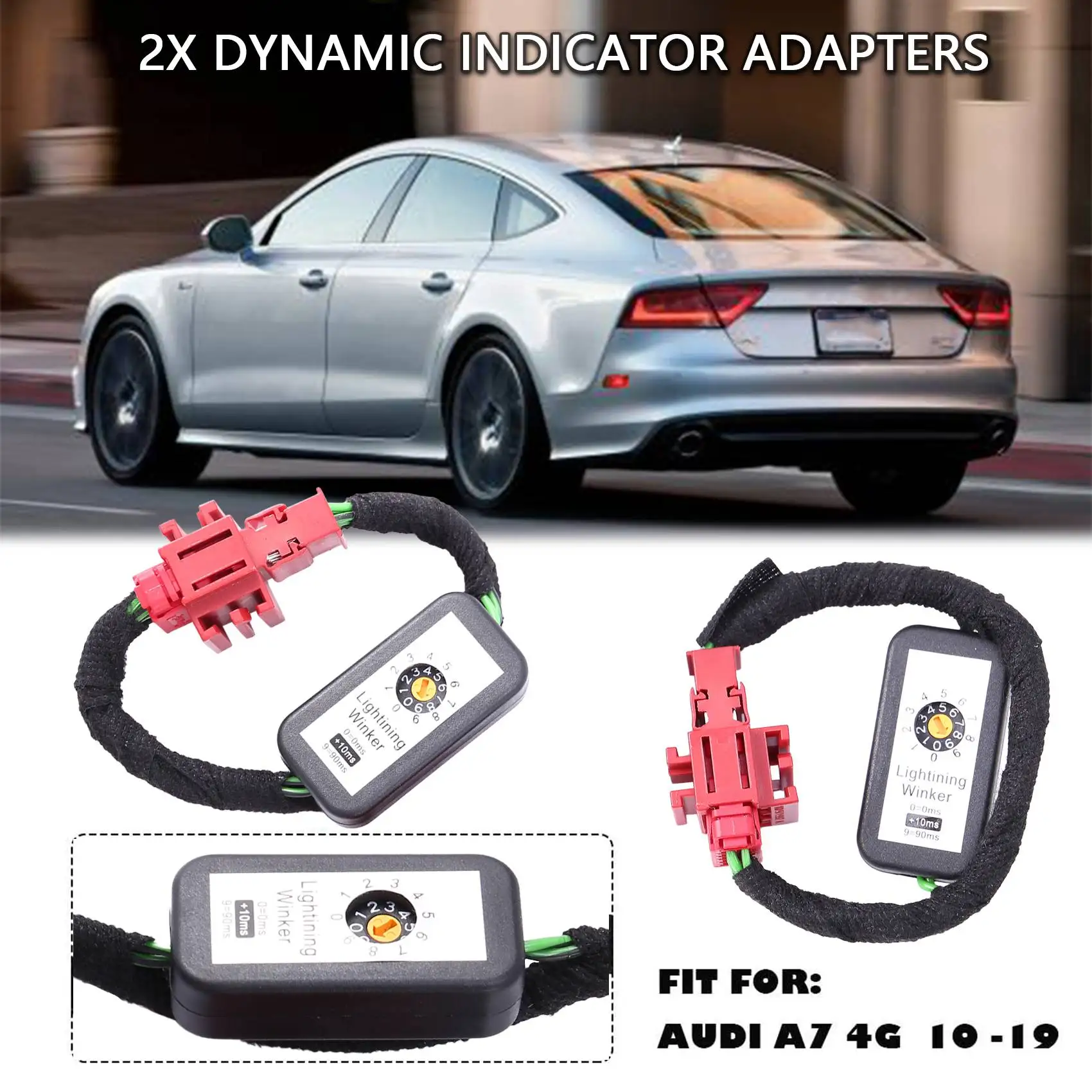 2PCS Dynamic LED Indicator Flasher Adapters Module LED Taillight Add-on Module Cable Wire for-Audi A7 4G 2010 -2019