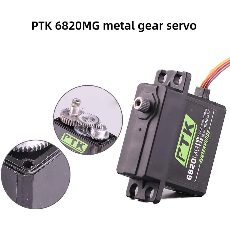 PTK 6820MG High-Pressure High-Torque Servo, All-Metal Gear, 20kg Aircraft Model RC, Car Model Fixed Wing U300