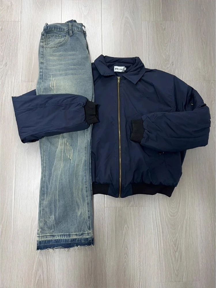 

Cleanfit k Blue ex Flight Jaet с воротником-бомбером, повседневная верхняя одежда для бейсбола для мужчин и женщин