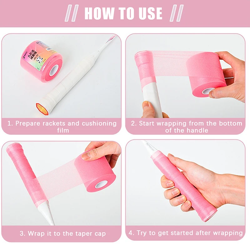 قبضة كرة الريشة وسادة التفاف 3/6/7 سنتيمتر عرض ممتاز امتصاص الصدمات مضرب تنس شريط لحام دعم الفيلم