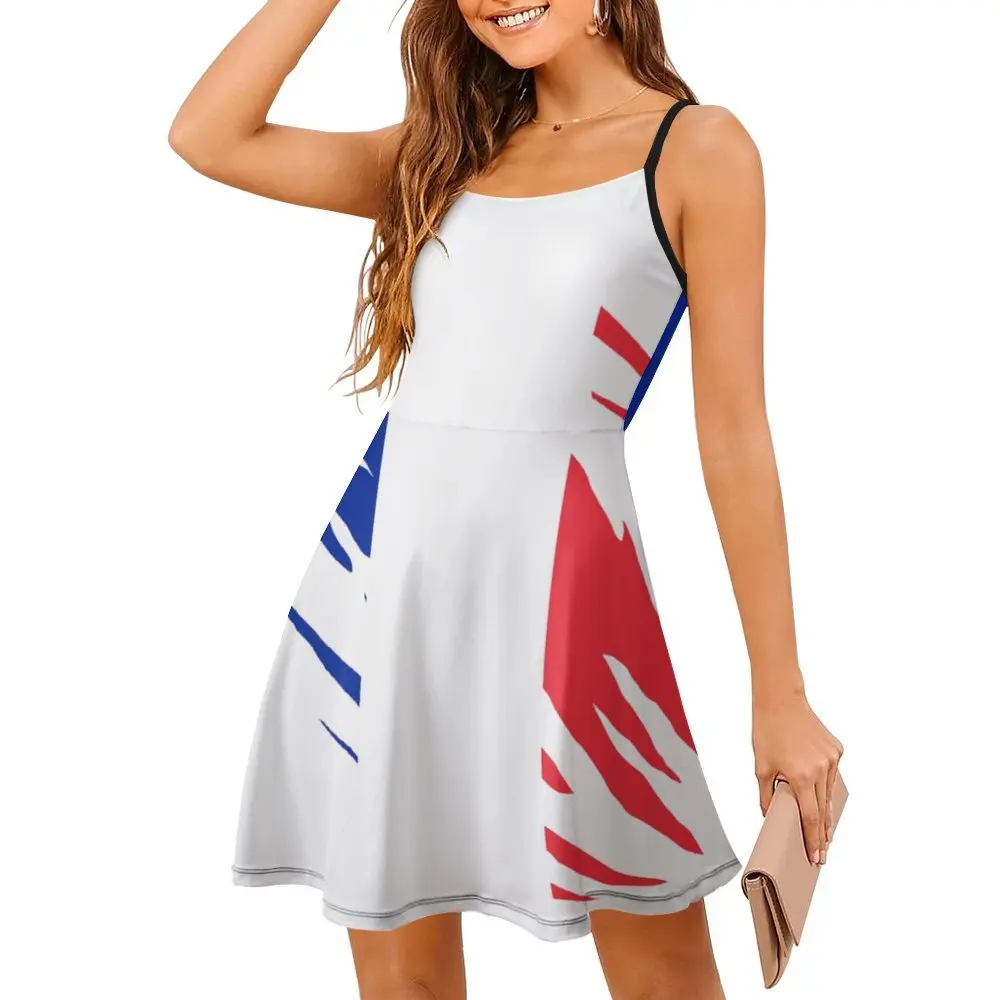 Sexy  Woman's Dress Dresses Stylized Flag of France Women's Sling Dress Novelty  Parties Humor Graphic