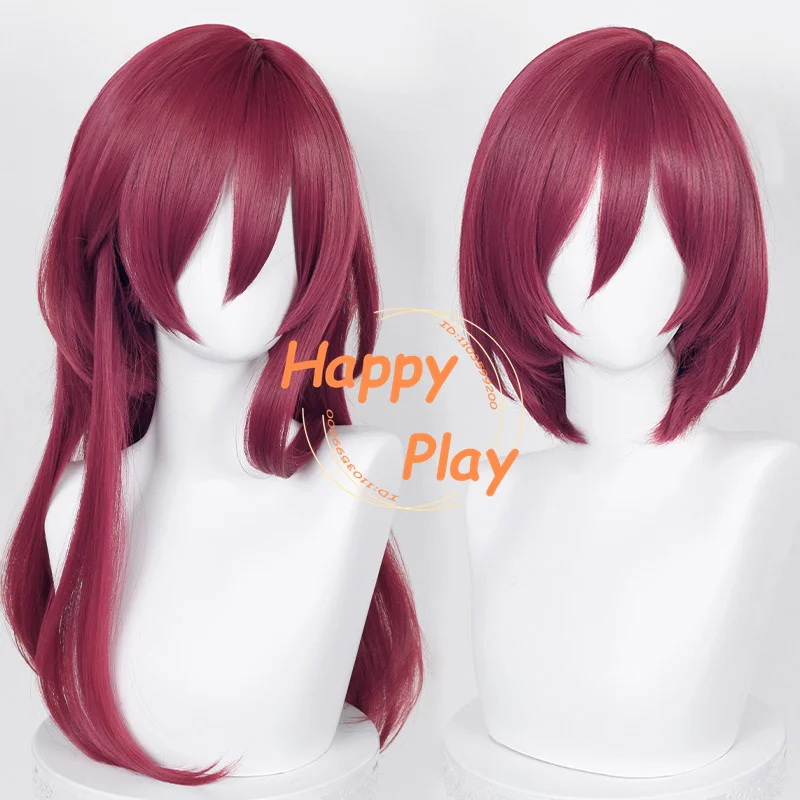 

Synthetic ES SAEGUSA IBARA Cosplay Wig 35cm/70cm Dark Red Wigs Heat Resistant Hair For Halloween Christmas Role Play Anime Wig