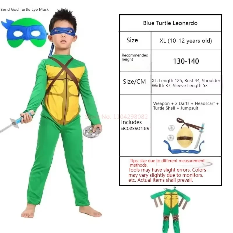 Super Hot Kids Teens Ninja Cosplay Costume Character-Replicated Ninja Turtle Party Outfit Anime Role-Play Suit Festival Toy Gift view 3