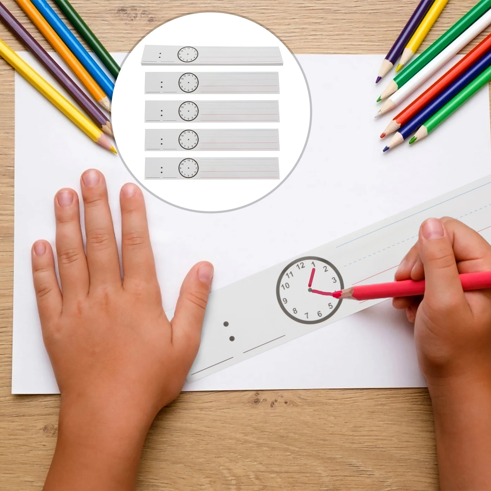 

20 Pcs Teaching Supplies Flash Card Sentence Strips Dry Erase Boards Clock Classroom