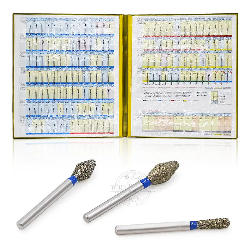 Diamond Bur Sample Book 154 Models/Pcs New Dental Diamond Bur Catalog Dental Lab Equipment FG Burs