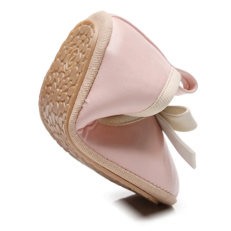 Newborn Baby Girl PU Flats Shoes Infant Bow Lightweight Casual First Walker Crib Shoes Baby Items Accessories