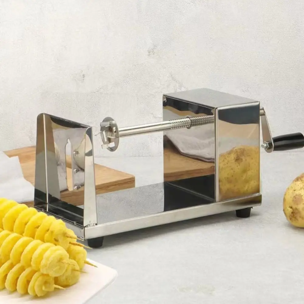 

Витая картофелерезка из нержавеющей стали, бытовая износостойкая ручная картофельный твистер, ручная спиральная картофелерезка для барбекю, вечеринка