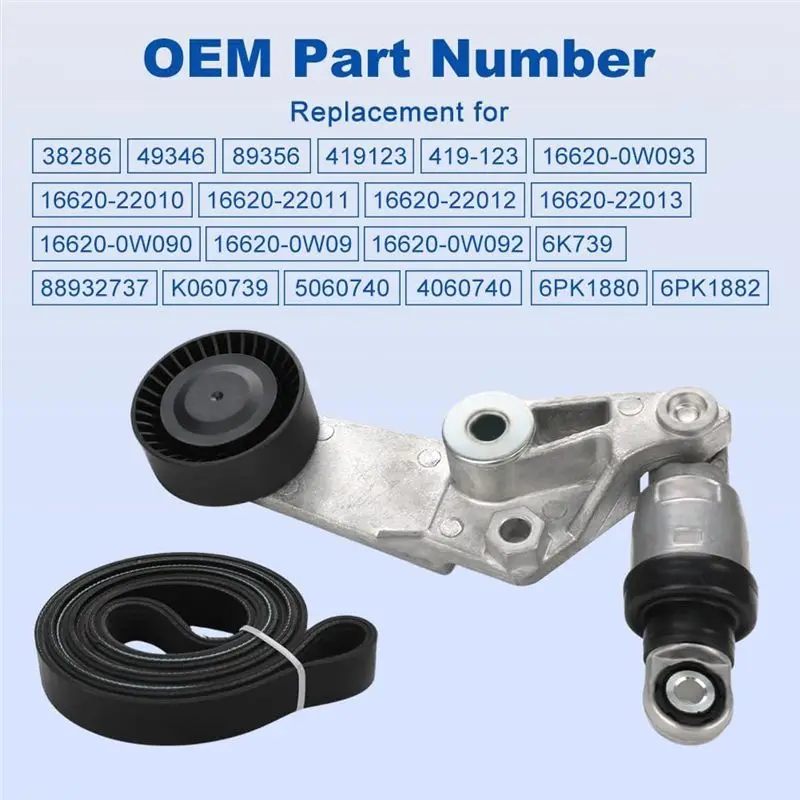 A99F-Serpentine Drive Belt Tensioner Pulley Kit For Chevy Prizm Toyota Celica Corolla Matrix 38286 6PK1880