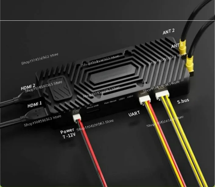 Integrated unit of drone video transmission and remote control with high-definition digital video transmission module