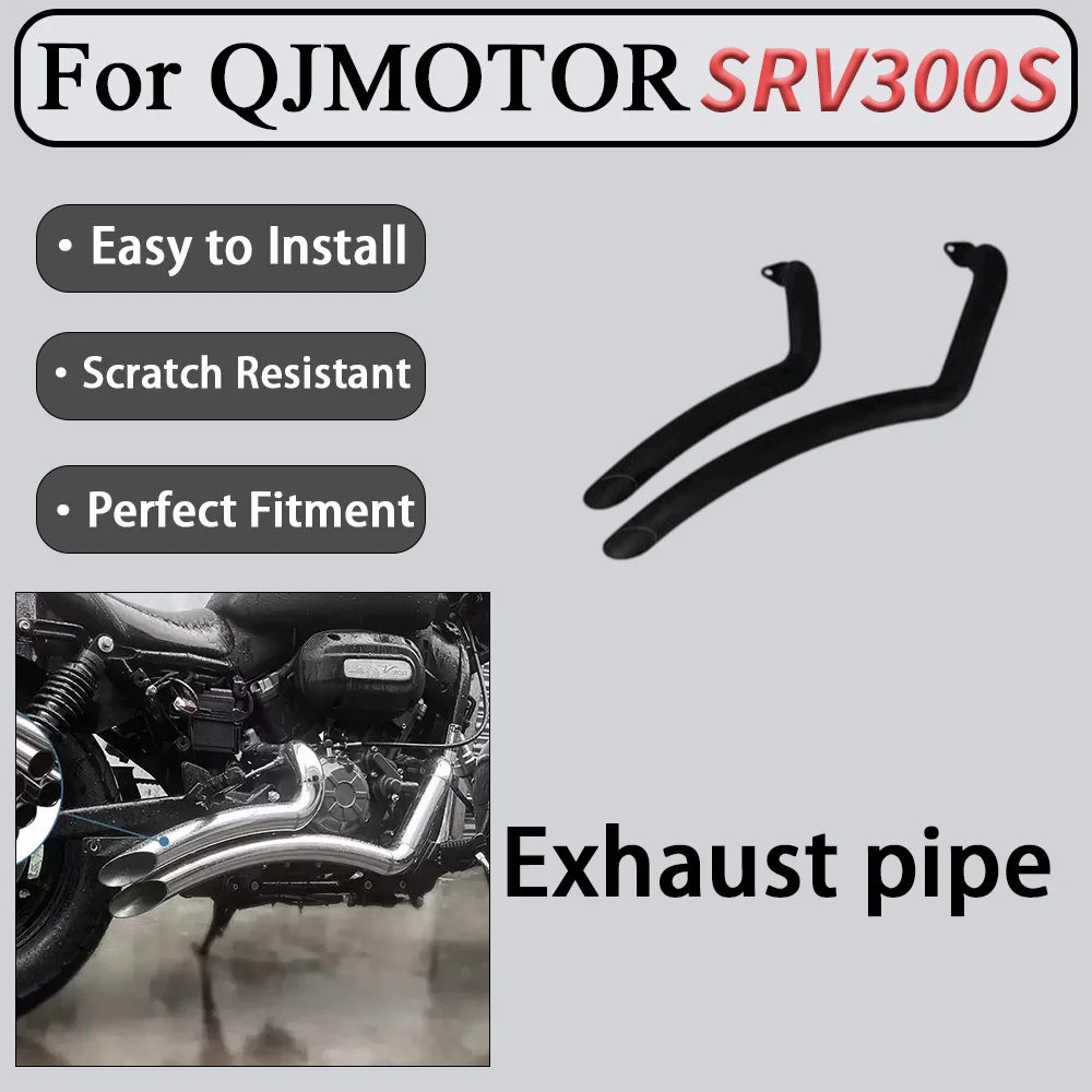 For QJMOTOR SRV300S SweepingStyle Vintage Exhaust Manifold Straight Pipe Sound Deep HorseLike Rumble American Cruiser Motorcycle