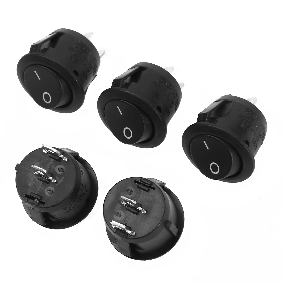 

5 Pcs Snap-in 2 Pin Position ON/ Off Power SPST Marine Switch Boat Round Rocker