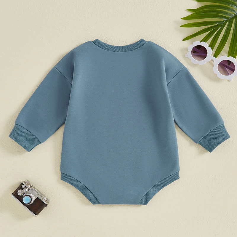 Recém-nascido primo Crew Romper, bebê menina e menino roupas, pulôver de manga comprida, camisola Crewneck, camisas de outono, roupa, 0-18m