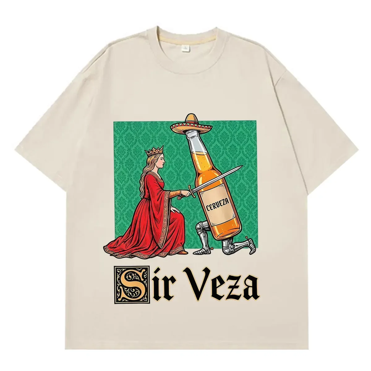 Sir Veza Funny Medieval Knight Beer Meme T Shirt Men Women Fashion T-Shirt Summer Loose Casual Cotton Hip-hop Tshirts Streetwear