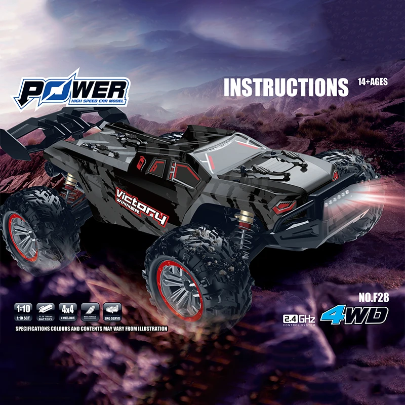 

New brushless 1/10 F28 4WD four-wheel drive simulation high-speed climbing off-road vehicle remote control car model boy toy