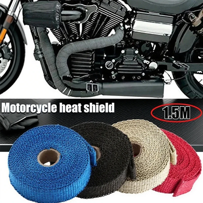 Motorcycle Exhaust Pipe Heat Protection Cloth 1.5metres Car Muffler Heat Insulation Tape Fireproof Silencing Auto Accessories