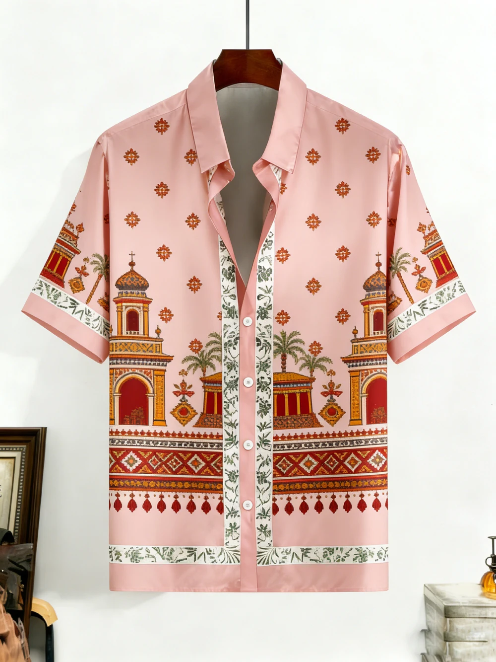 2026 Men's summer colorful short-sleeved shirts natural folk totem 3D printed shirts men's festival carnival social tops men's