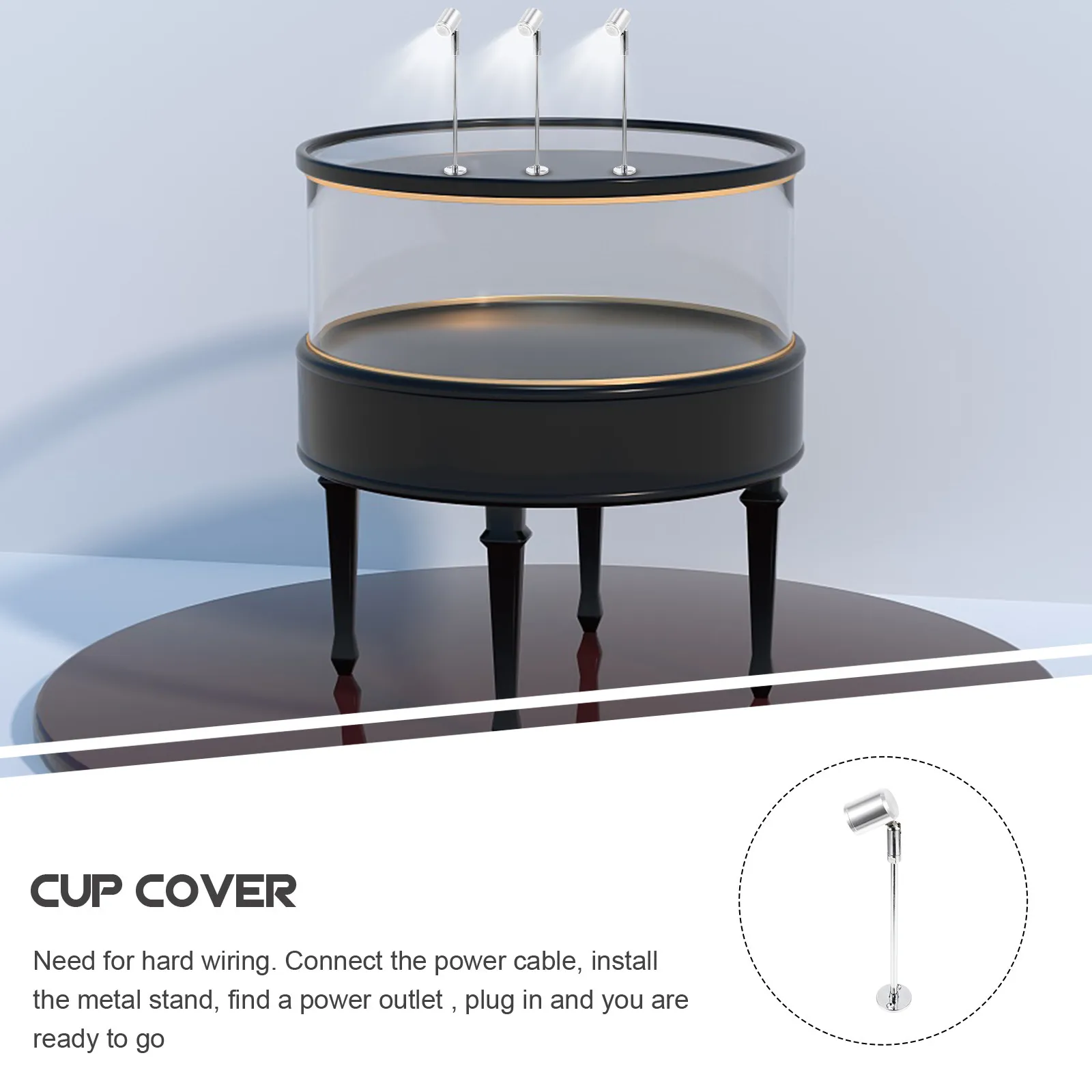 LED Jewelry Display Cabinet Spotlights 2 Pack Warm White 3000K 215mm Silver High Brightness AC100V 265V