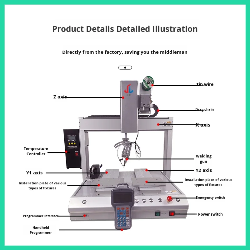 Fully Automatic Plug-In Spot Welding Machine for PCB Version Circuit Boards Three-Axis Four-Axis Soldering Industrial Equipment