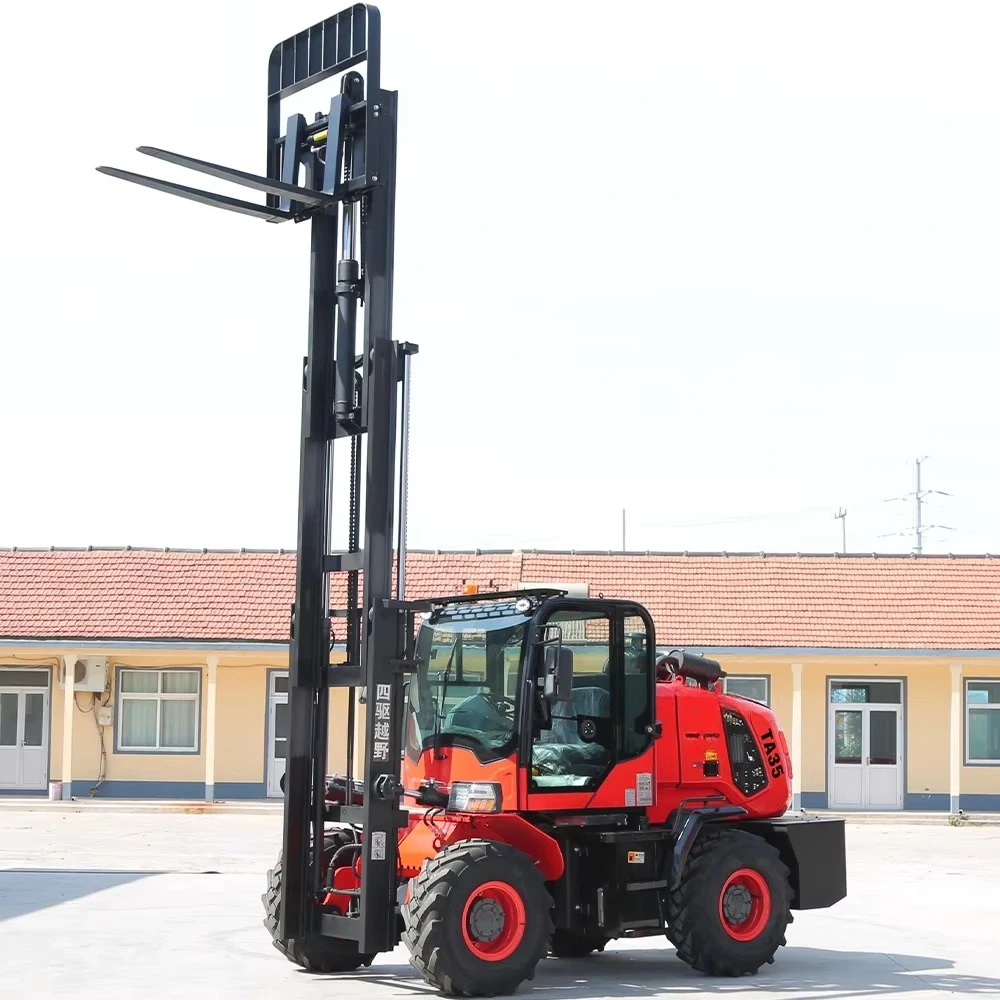 Factory Direct Sells 4WD Rough Terrain Forklift Warehouse Telescopic Diesel Lifting Machine All-Terrain Forklift for Sale