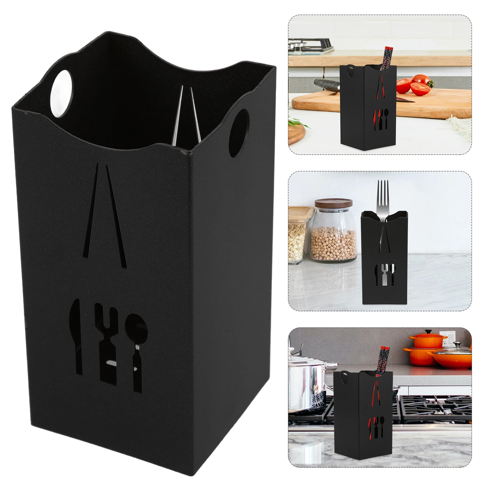 

Stainless Steel Chopsticks Storage Box Utensil Holder Organizer For Home Kitchen Cutlery Spoon Fork Holder Drainage Design