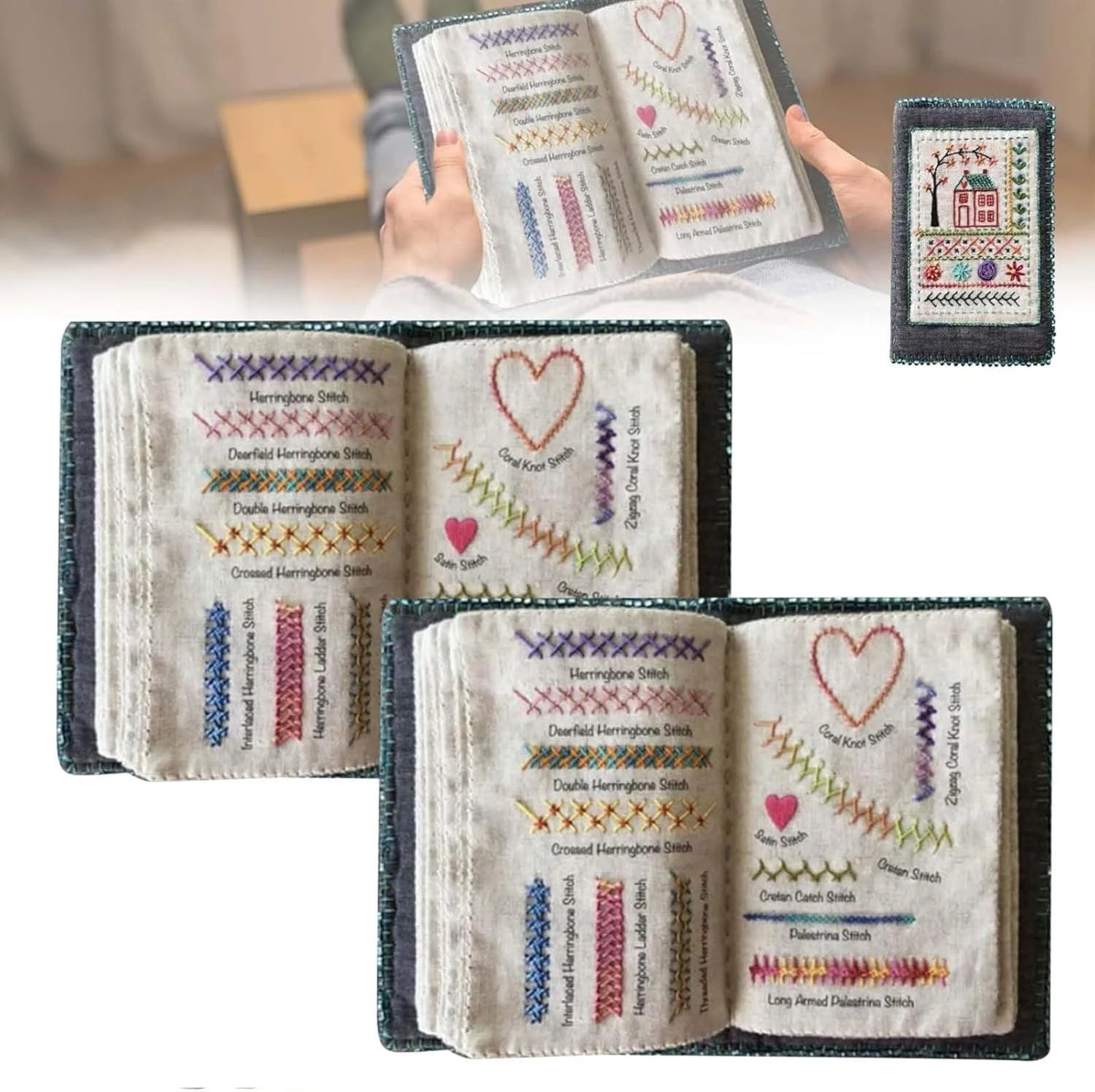 

Sewing Book, Enthusiasts & Beginners Embroidery Instructions Book for DIY Sewing Kit, Creative Embroidery Stitches Book