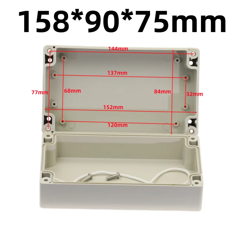 1PCS Black Gary Transparent With Ears 158x90x65mm Waterproof Clear Plastic Electronic Project Box Enclosure Cover CASE