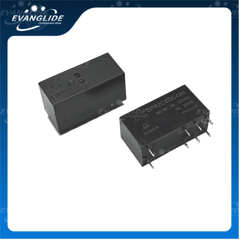 5PCS/LOT SPR2C8DC48K 100% Original & New Power Relay, Through Hole, Silver Alloy Contact Material 48VDC 5.76KOhm 8A