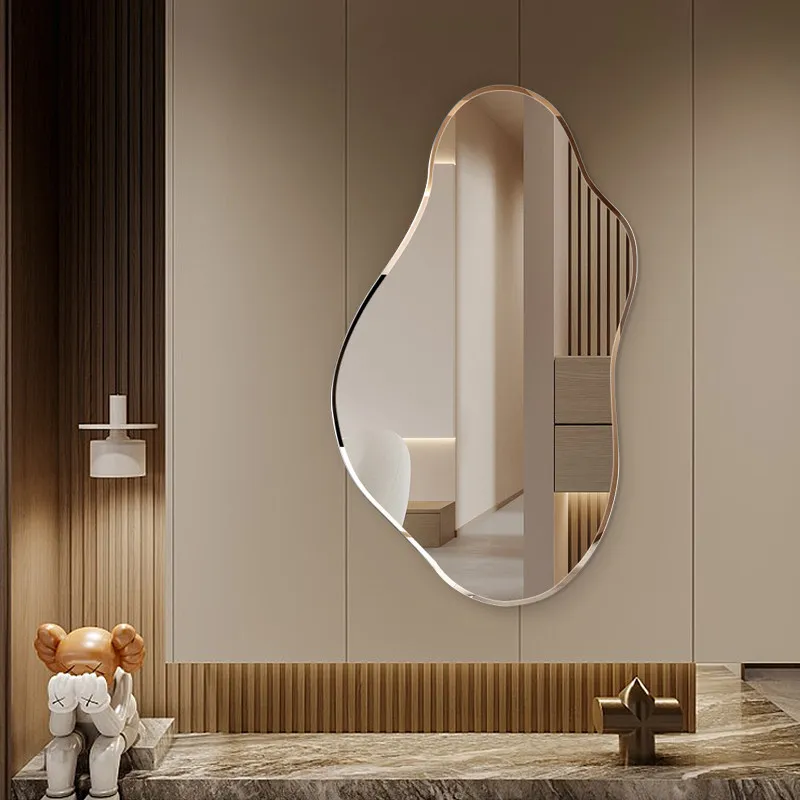 Portable Lounge Mirror Wavy Wall Mirror Modern Aesthetic Designer Luxury Accent Vintage Professional Spiegels Home Products