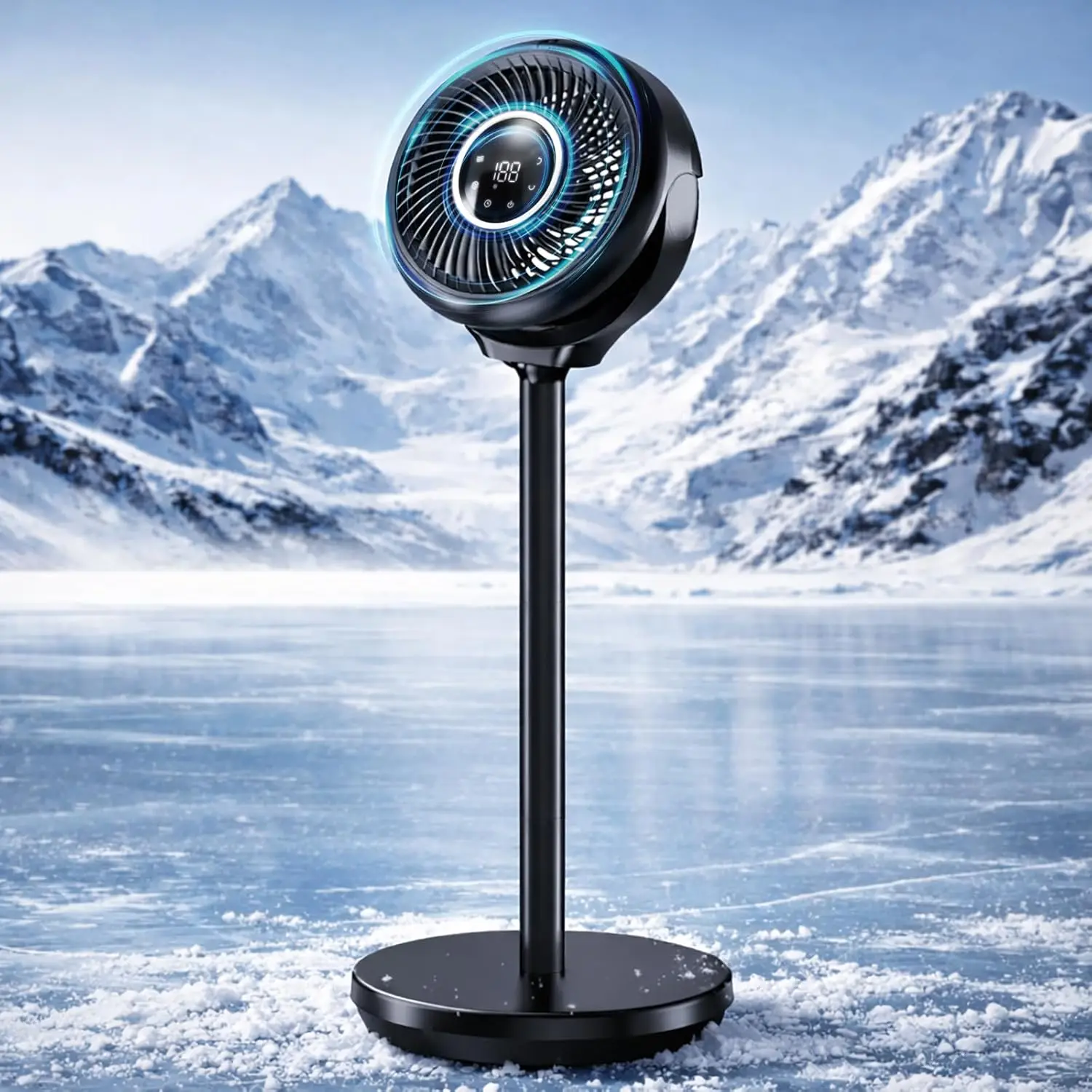 

180° Wide Oscillating & 90° Vertical Tilt, 25dB Ultra Quiet DC Motor Standing Fan with Remote, 15 Speed Settings, 3 Modes