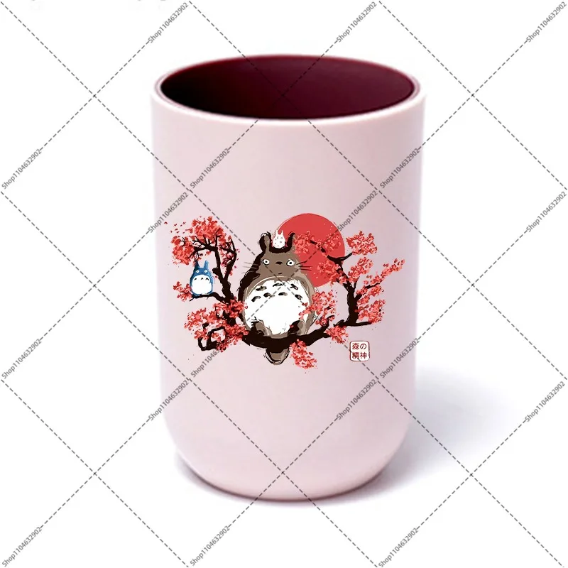 Totoro Toothbrush Cups Cartoon Anime Pattern Unisex Tooth Cup Trvel Portable Family Simple Couple Water Bottles Party Gifts New view 4