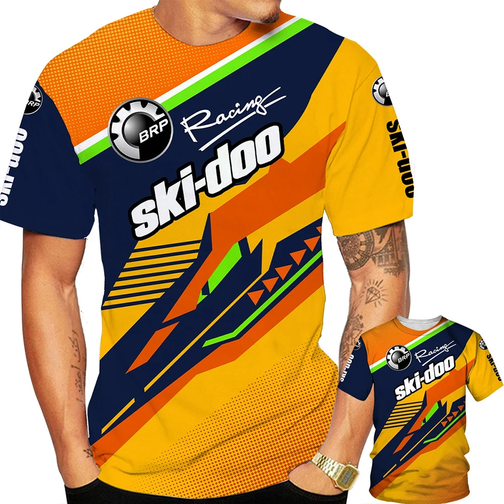 BRP Can Am 3D-Druck Sportliches, schnell trocknendes, atmungsaktives Herren-T-Shirt für den Außenbereich, Moto-Team-Fan-Uniform, kurzärmeliges Oberteil für Eltern und Kinder – Detail 13