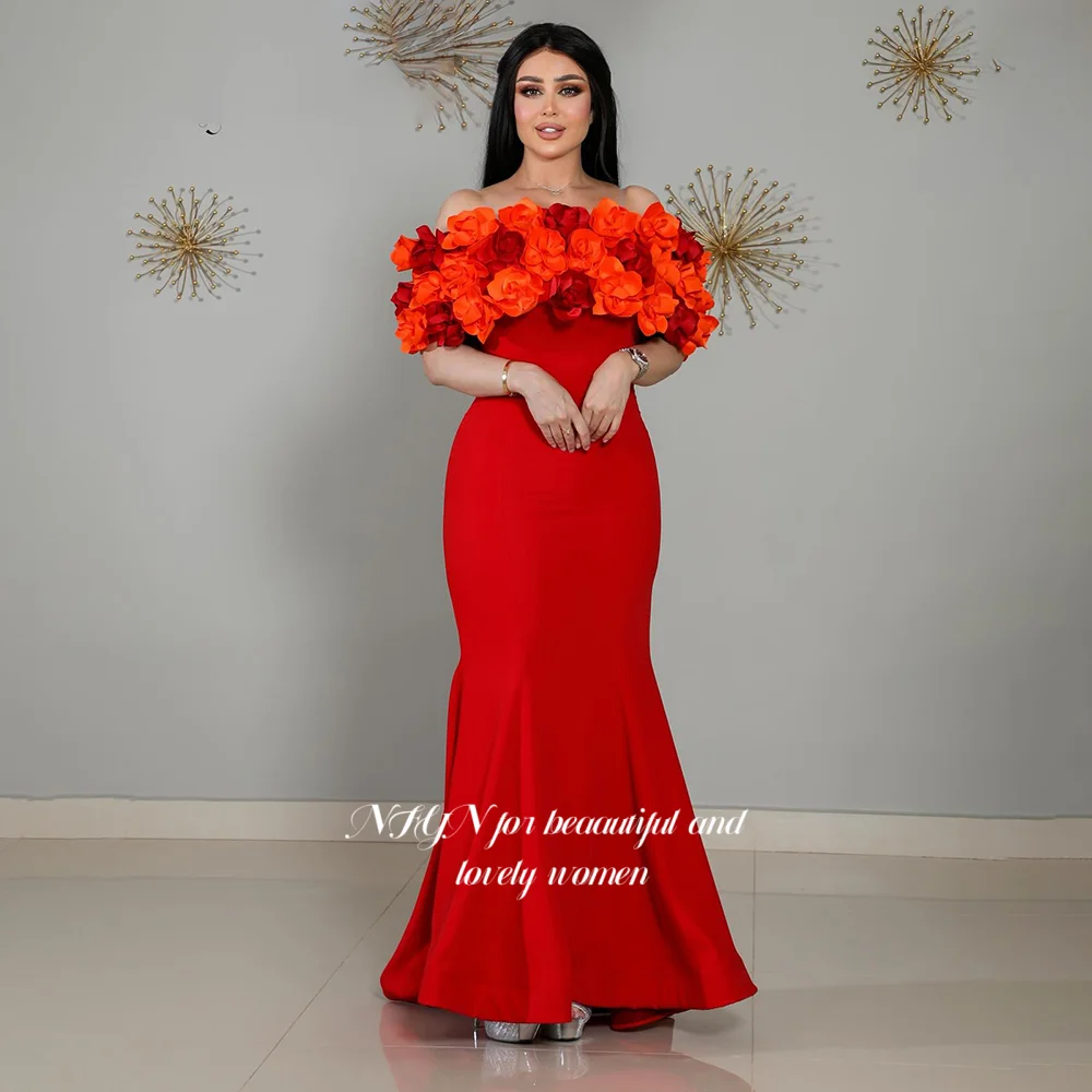 

NFYN Платье для выпускного вечера с 3D цветами Вечернее платье Розы Платье принцессы для женщин فساتين مناسبة платья