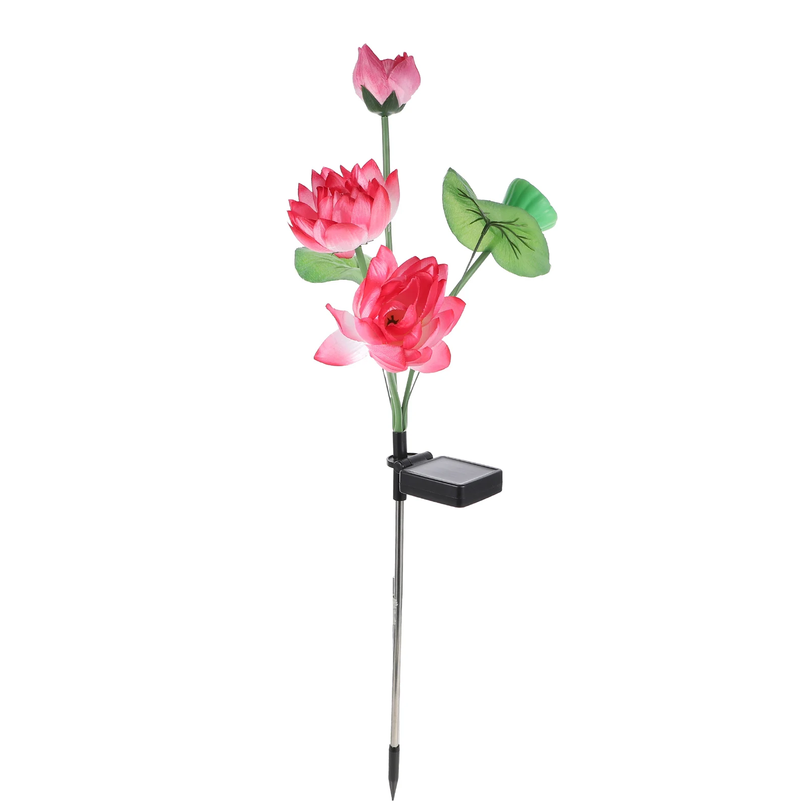 

Solar Lotus Floor Lamp Pink Decorative Yard Light LED Garden Lights Outdoor Solar Panel High Conversion Energy Saving Long