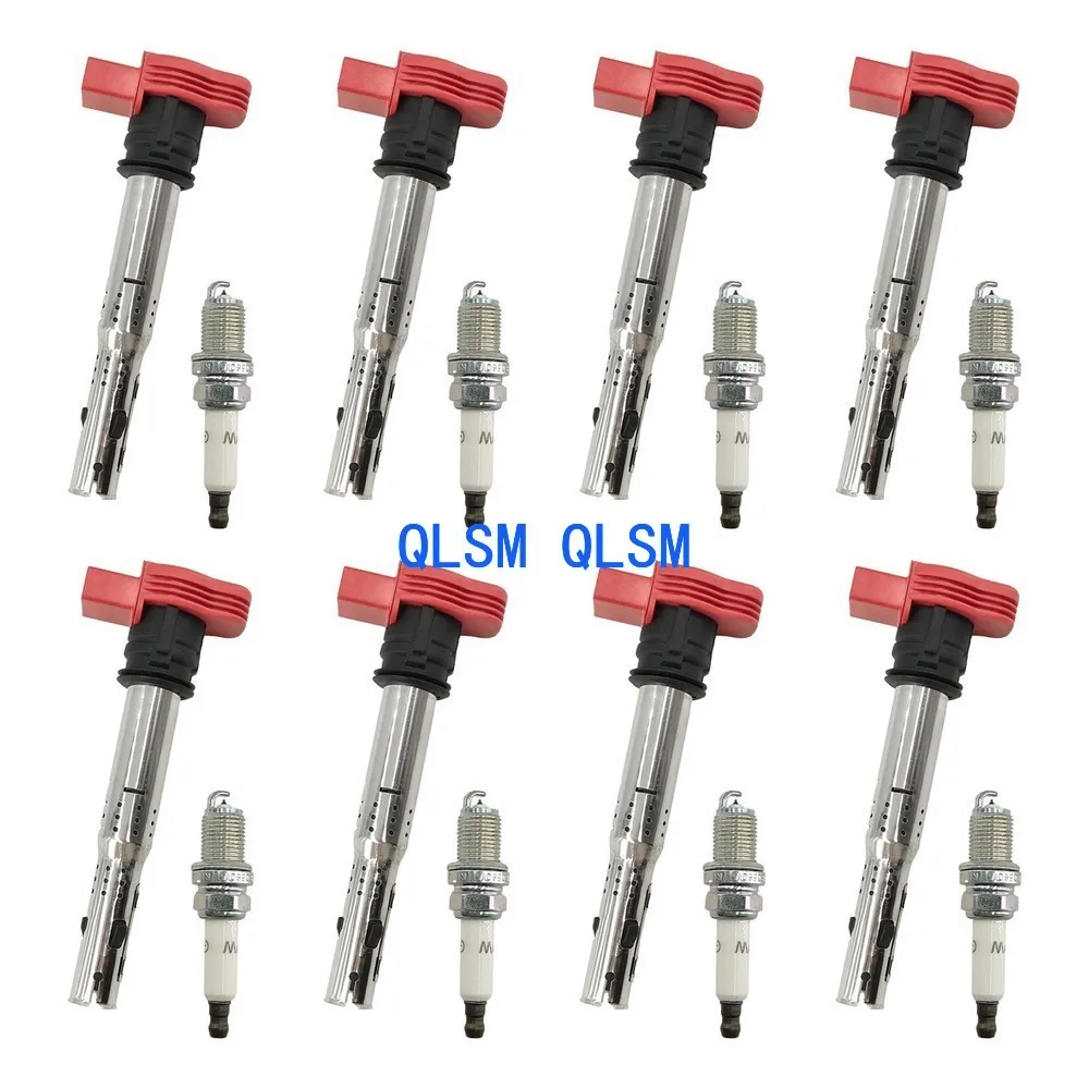 

8-Piece ignition coil and spark plug set for Volkswagen Touareg Audi R8 Q7 S5 A6 Quattro 4.2L-