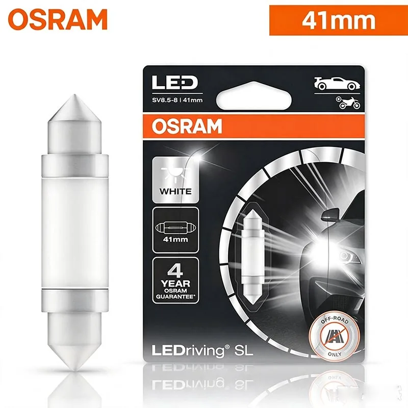OSRAM Original C5W 41mm Festoon LED Bulbs LEDriving SL Advance 6000K White,Car Interior Reading License Plate Indicator Light 1X